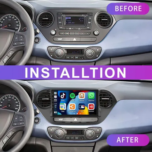 Vista 2 de SIXTOP 4G+64G Android Car Stereo para Hyundai Grand I10 2013-2018 Carplay inalámbrico Android Auto 9 pulgadas pantalla táctil 1280 * 720 Bluetooth