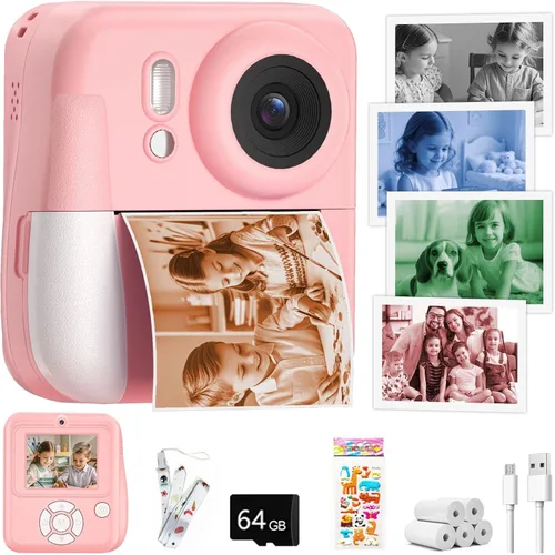 Vista 8 de Cámara para Niños con Impresión Instantánea de Fotos a Color, Cámara de Impresión Instantánea de Doble Lente para Niños, Juguete de Cámara Digital