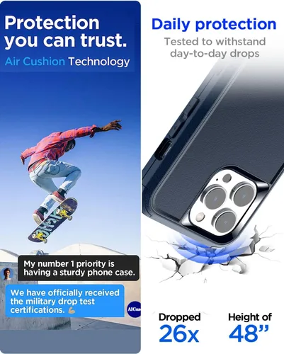 Vista 4 de AICase Funda resistente para iPhone 13 Pro Max/12 Pro Max, resistente de 3 capas de protección de grado militar, a prueba de golpes y caídas