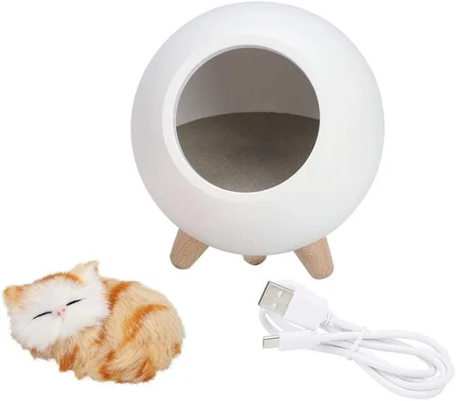 Vista 5 de Yosooo - Lámpara de mesa para gatos, para mascotas, con luz nocturna para gatos y mascotas