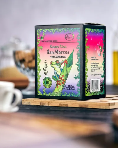 Vista 5 de Bolsas de café de goteo costarricenses molido de tostado medio (paquete de 10) – 100% granos arábica frescos, cultivados a la sombra y de origen