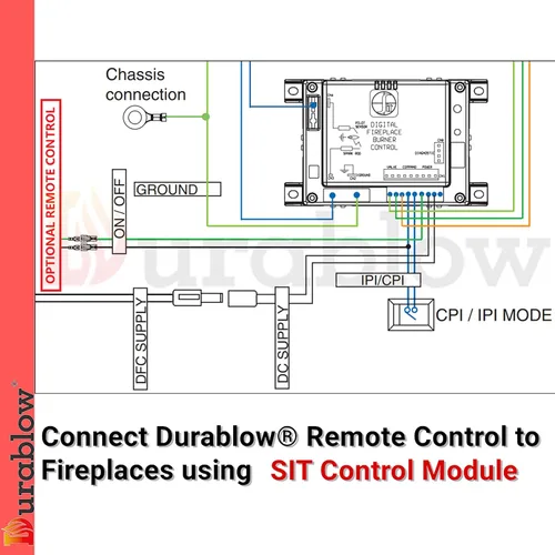 Vista 4 de Durablow TR2001 - Kit de control remoto de encendido y apagado para chimenea de gas con válvula Millivolt o módulo de encendido electrónico, caja