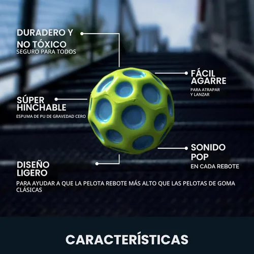 Vista 4 de Waboba Paquete de 2 Pelotas Moon con Degradado - Pelotas Súper Saltarinas para Pared para Niños y Adolescentes - Juguete Deportivo de Exterior como