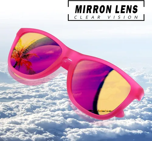 Vista 5 de EPHIU Gafas de sol deportivas polarizadas para hombres y mujeres, lentes de espejo antideslizantes, sin rebote para correr, conducir, 100%