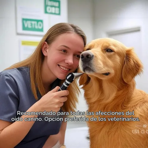 Vista 3 de Tratamiento de infección de oído para perros, limpiador de oídos con fórmula de aloe vera para limpiador de oídos para perros, evita infecciones