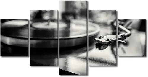 Vista 29 de Lienzo decorativo para pared, diseño de DJ Music Mixes the Track HD impreso en pinturas, 5 piezas de imágenes abstractas para sala de estar, obra