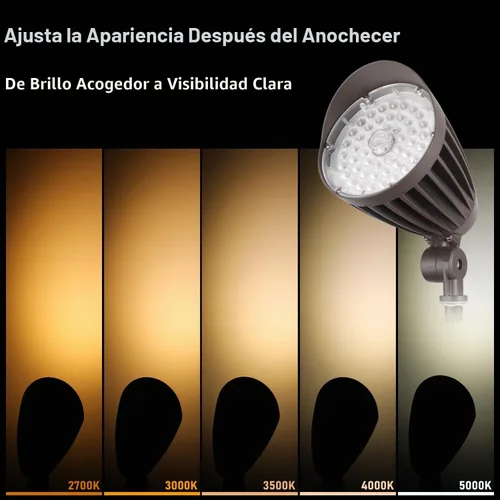 Vista 6 de LEONLITE - Luz de inundación LED de 5 CCT, 20 W/30 W/40 W, haz NEMA, del atardecer al amanecer
