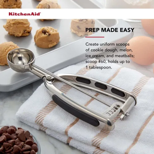 Vista 6 de KitchenAid Juego de 3 cucharas para masa de galletas, color negro