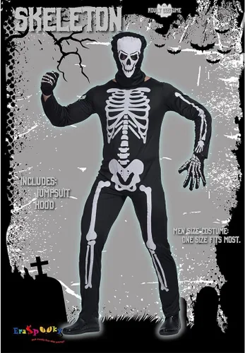Vista 2 de EraSpooky - Disfraz de esqueleto de Halloween para hombre