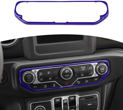 Vista 14 de RT-TCZ para Wrangler JL Cubierta de interruptor de aire acondicionado centro del tablero Trim Marco Azul bebé para Jeep Wrangler JL JLU Gladiator JT