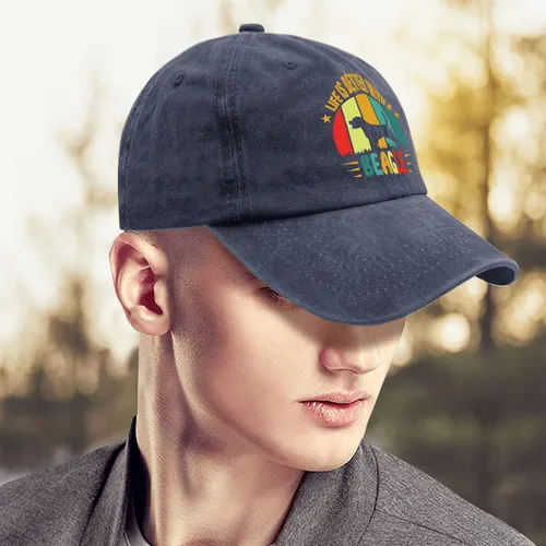 Vista 4 de Dad Hat Life is Better with a Beagle Dad Hat for Men Vintage Denim Hats Adjustable