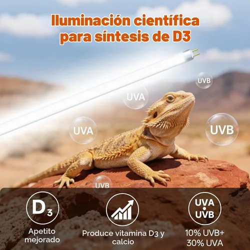 Vista 3 de T5 10.0 UVB Kit combinado de lámpara de reptil 24W 22", con tarjeta