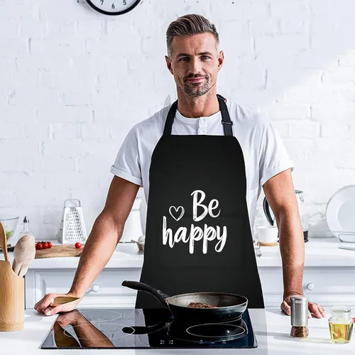 Vista 5 de Delantal de cocina para el hogar, cocina, horneado, jardinería, para mujeres y hombres, con bolsillos, delantal impermeable, 32 x 28 pulgadas