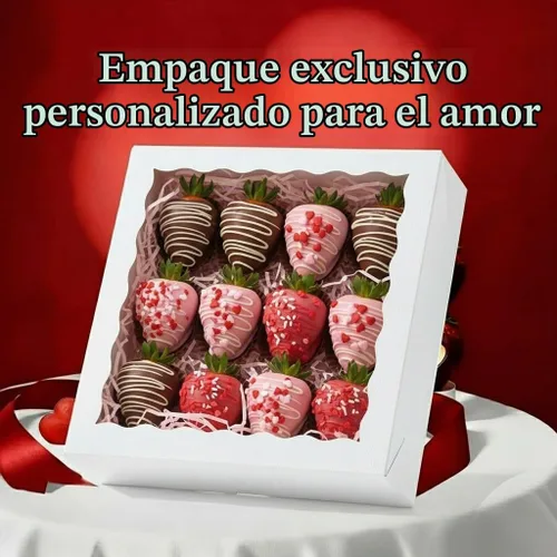 Vista 3 de RomanticBaking 24 piezas cajas blancas para pasteles de 10 x 10 x 2.5 pulgadas con ventana - Perfectas para galletas, fresas cubiertas de chocolate