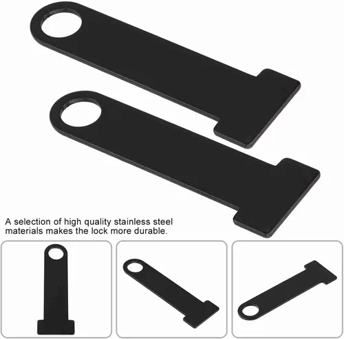Vista 6 de D Ring Lock Acero inoxidable Universal Casco Correa Motocicleta (negro)