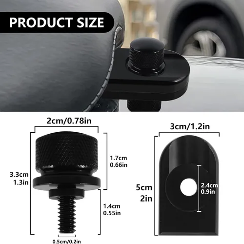 Vista 7 de Cromo plateado para perno de asiento Harley Perno/tornillo de acero inoxidable con cubierta de perilla de montaje Compatible con Harley-Davidson