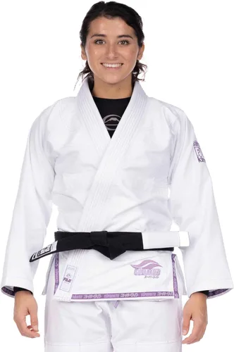 Vista 8 de FUJI Suparaito BJJ GI y uniforme de artes marciales - Jiu Jitsu Gi brasileño con chaqueta de tejido de perlas Negro
