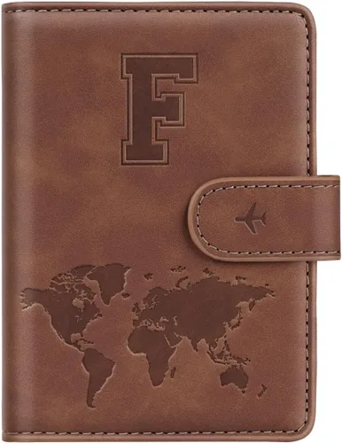 Vista 8 de Funda para Pasaporte Personalizada con Letra de la A a la Z, Billetera de Viaje con Bloqueo RFID, Funda para Pasaporte, Estuche para Pasaporte