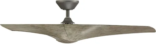 Vista 8 de Zephyr - Ventilador de techo inteligente de 3 aspas para interior y exterior, 52 pulgadas, madera grafito desgastada con kit de luz LED ajustable
