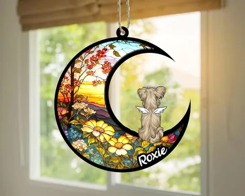 Vista 817 de LOVELYPOD Adorno de Navidad personalizado para perro Basset Hound (marrón) Basset Hound (marrón) adorno para atrapasoles de perro, razas de perros