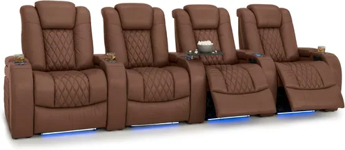 Vista 212 de Seatcraft Asiento de cine en casa Diamante Marrón Reclinable Individual