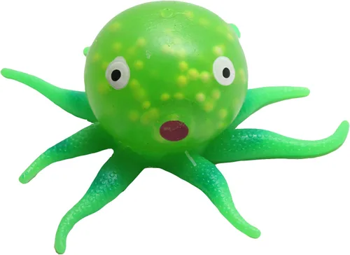 Vista 6 de Curious Minds Busy Bags Pelota antiestrés de pulpo de gel, juguete blando, juguete sensorial (amarillo)