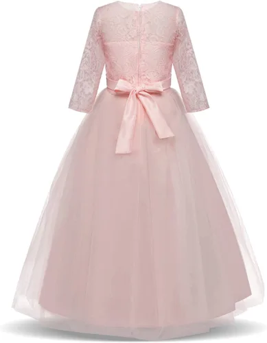 Vista 4 de TTYAOVO Vestido largo de princesa bordado para niñas