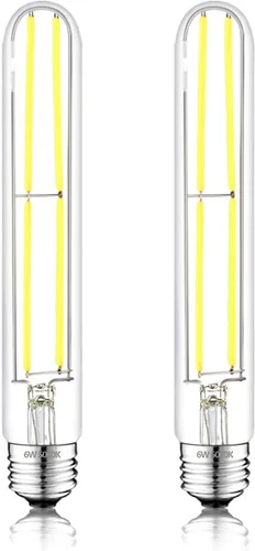 Vista 30 de Bombilla LED E26 de 7.3 pulgadas, 6 W, regulable, bombillas Edison blancas suaves de 2700 K, 800 lm, igual a 80 W, tubular T10 T9, bombilla larga