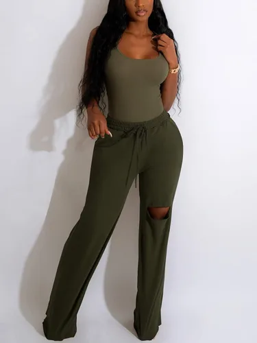 Vista 2 de Nimsruc Two Piece Outfits For Women Casual Sleeveless Sweat Suits