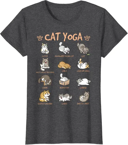 Vista 6 de Cat Yoga Poses Cats Practicing Mindfulness Meditación Kitten - Camiseta, Negro, S