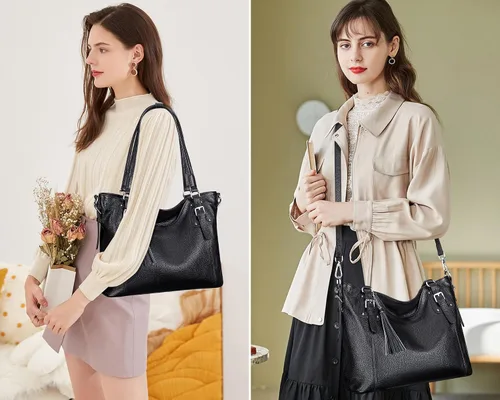 Vista 3 de Over Earth Bolsos de hombro para mujer, bolso cruzado de cuero suave