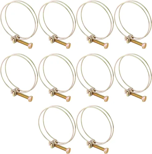 Vista 5 de Acouto Abrazadera de manguera de doble alambre de doble cable de manguera de agua Tubo de tubo de tubería de plomería Tubo de tubo de acero