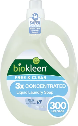 Vista 11 de Hojas de detergente para ropa Biokleen - Sin tinte y sin fragancia, hipoalergénicas, limpiador enzimático, quitamanchas, fórmula bioactiva, sin
