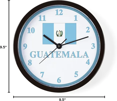 Vista 6 de CafePress Reloj de pared con bandera de Guatemala de 10 pulgadas para sala de estar, cocina u oficina