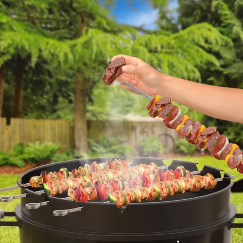 Vista 3 de Only Fire - Juego de anillos para asador con brocheta Kabob para hervidor Weber de 22 1/2 pulgadas y otras parrillas de carbón similares