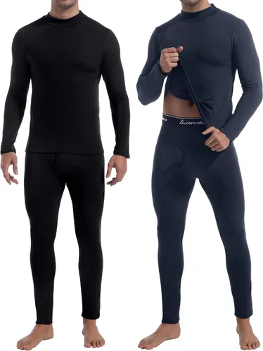 Vista 22 de 2 o 3 juegos de ropa interior térmica para hombre, ropa interior larga Negro y Negro