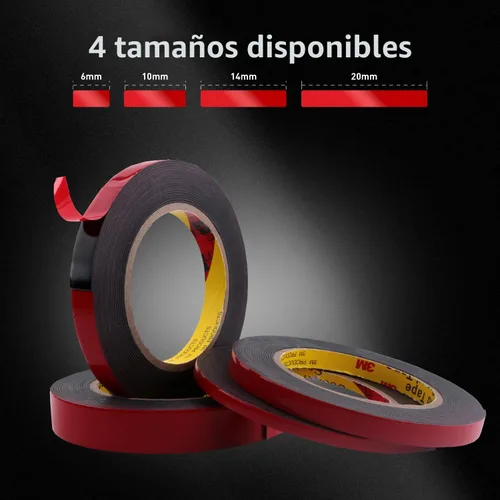 Vista 2 de 3M Automotive Acrylic Plus Tape, 0.24 pulgadas x 18 pies, PT1100, gris