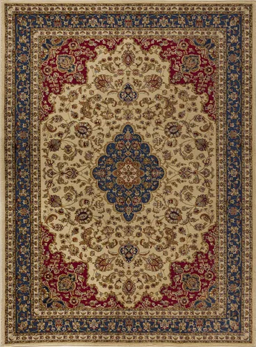Vista 4 de Kirsten - Alfombra rectangular tradicional oriental marfil, 8 x 10 pies Rojo
