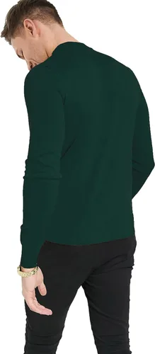 Vista 2 de KINGBEGA Camiseta básica ligera de manga larga para hombre, ajuste regular, cuello alto falso