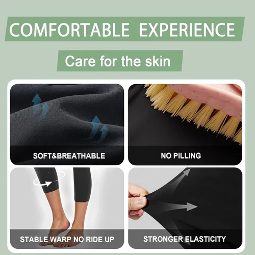 Vista 2 de NEW YOUNG Paquete de 3 leggings capri para mujer con bolsillos, cintura alta, control de abdomen, pantalones de entrenamiento para gimnasio, yoga