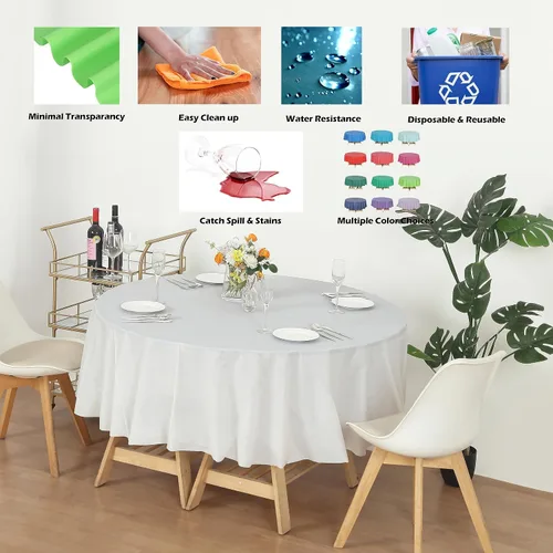 Vista 259 de Evershine - Mantel de plástico resistente (reutilizable, 12 unidades)