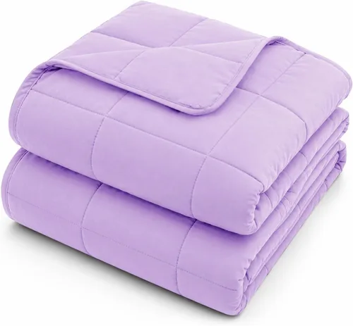 Vista 14 de L'AGRATY Manta con peso de 5 libras, para regazo, manta pequeña y portátil para adultos, refrescante, para viajar, relajarse y dormir, para todas
