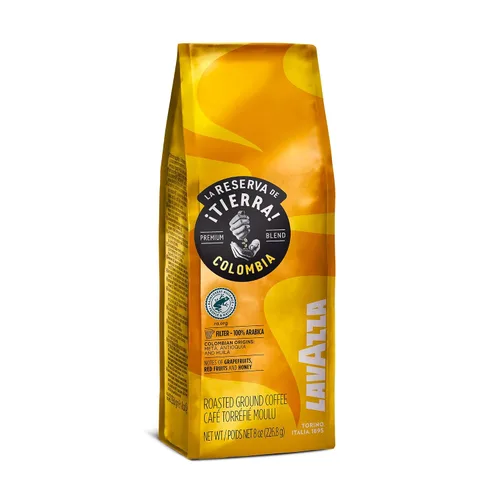 Vista 7 de Lavazza ¡TIERRA! Colombia 100% Arábica - Café filtrado auténtico italiano, mezclado y tostado en Italia, aroma afrutado con un cuerpo equilibrado