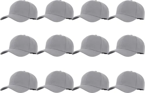 Vista 17 de Gorras de béisbol con correa trasera ajustable, lisas, negras, 12