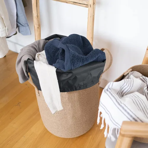 Vista 3 de Bolsas de lavandería lavables con cordón, paquete de 2 unidades, extra grandes, resistentes, para dormitorio universitario, ropa sucia, bolsa