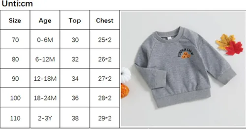 Vista 6 de Karwuiio Sudadera de manga larga con cuello redondo para bebé, niño, niña, Halloween, sudadera de manga larga, ropa de otoño