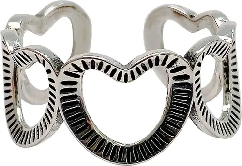 Vista 37 de Anillos de banda ancha de plata de ley 925 vintage hechos a mano para mujeres/hombres, anillo ajustable para el pulgar