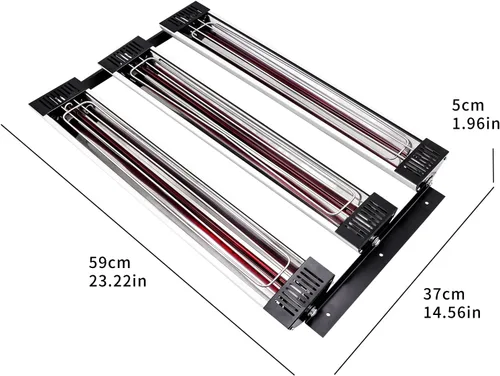 Vista 7 de Lámpara de curado de pintura infrarroja 3000 W 110 V lámpara de calor infrarrojo de onda corta para reparación de carrocería de automóvil, sistemas