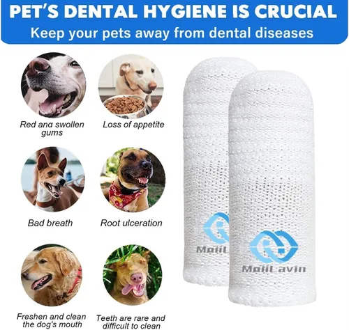Vista 2 de Cepillo de dientes para mascotas para perros pequeños a grandes, gatos, cepillo de dientes suave de alto grado, limpieza oral de dientes, cuidado