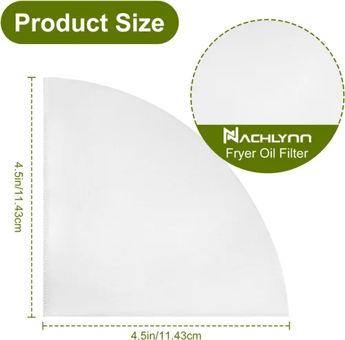Vista 5 de NACHLYNN 20 piezas Filtro de Aceite para Freidora Profunda 4.5 Pulgadas Conos de Filtro de Jarabe de Arce No Tejido Filtros de Aceite de Cocina